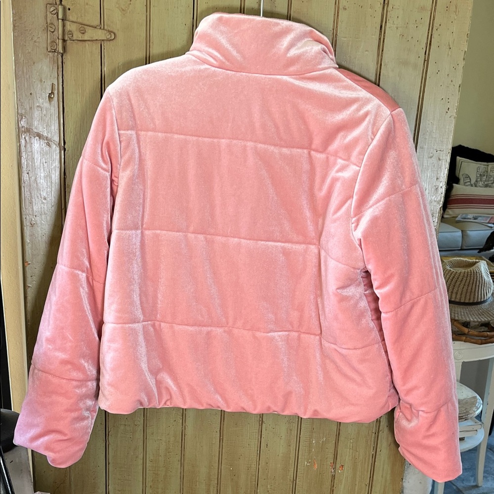 POPSUGAR Pink Velvet Puffer Jacket - Picture 3 of 5